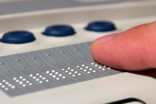 A photo of a braille note taking assistive technology device.